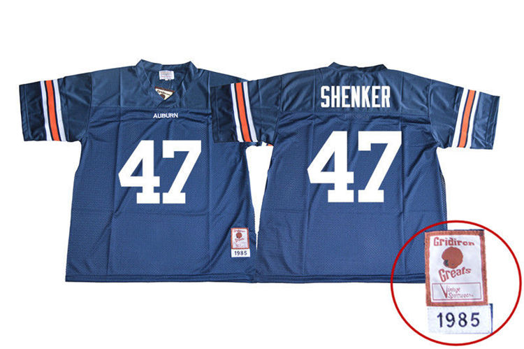 Auburn Tigers Men's John Samuel Shenker #47 Navy Stitched College 1985 Throwback NCAA Authentic Football Jersey WAZ2574LP